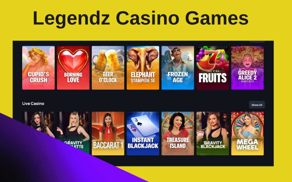 Game Categories Legendz casino